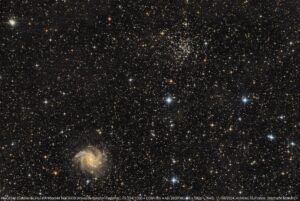 Galaxie du Feu d'Artifice (NGC6946) et Amas du Buisson Fantôme (NGC6939)